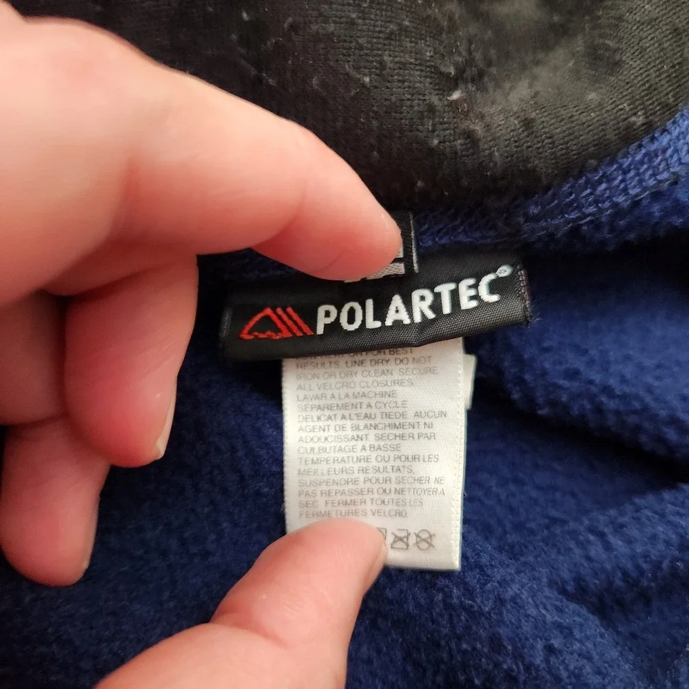 Vintage The North Face Men's Medium Blue Fleece Full Zip Pockets Polartec Fleece